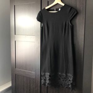 Black work dress with detailing